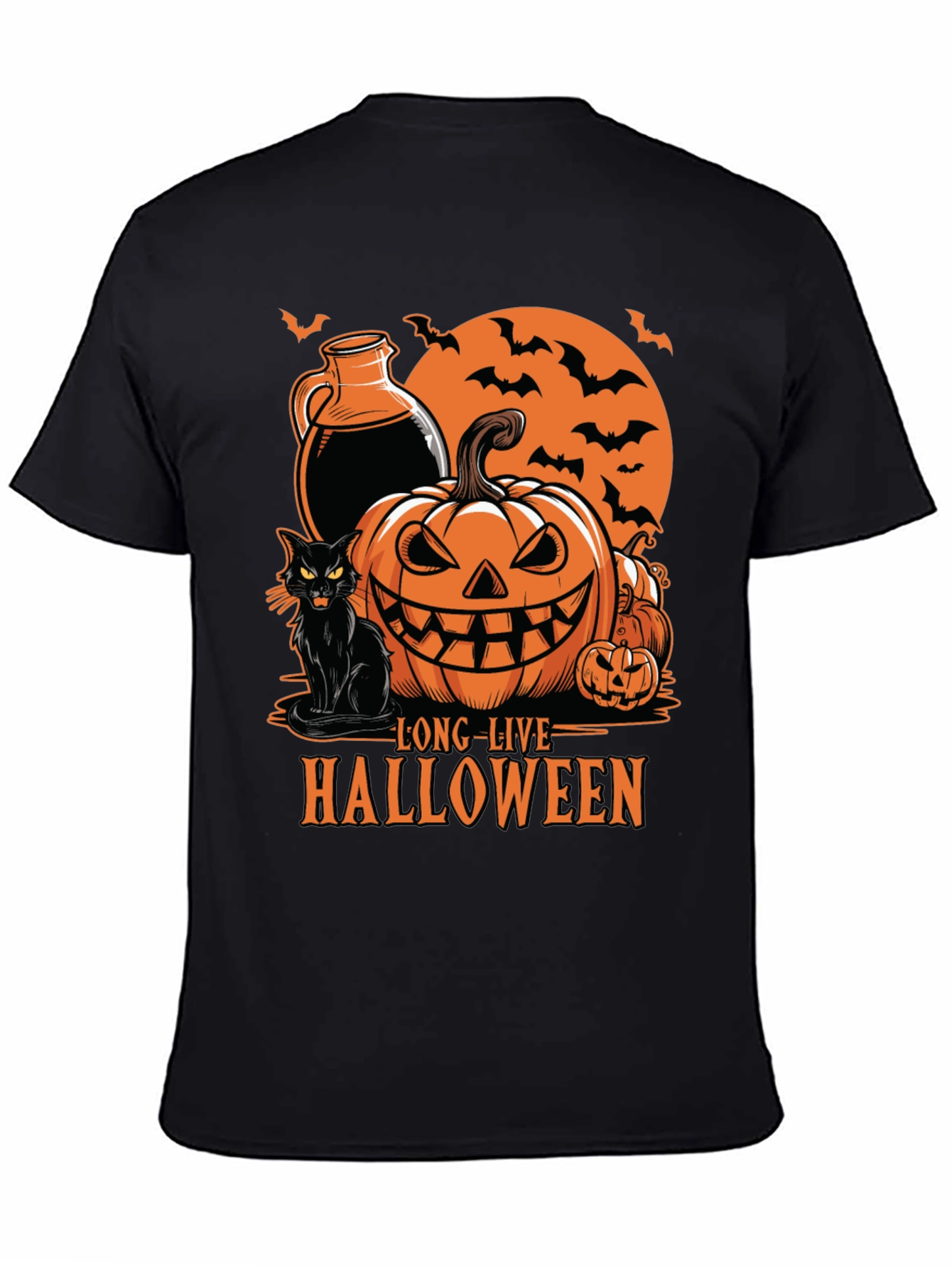 Halloween Graphic Tee - Long Live Halloween Black T-Shirt