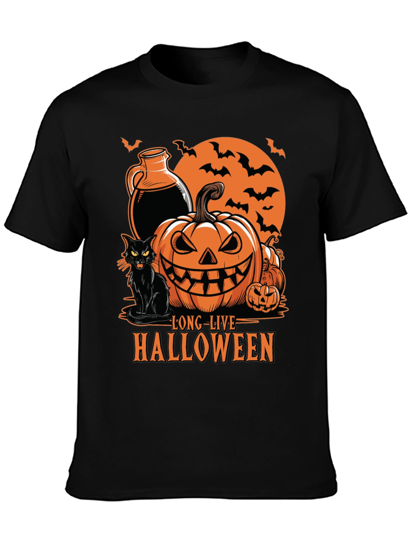 Halloween Graphic Tee - Long Live Halloween Black T-Shirt