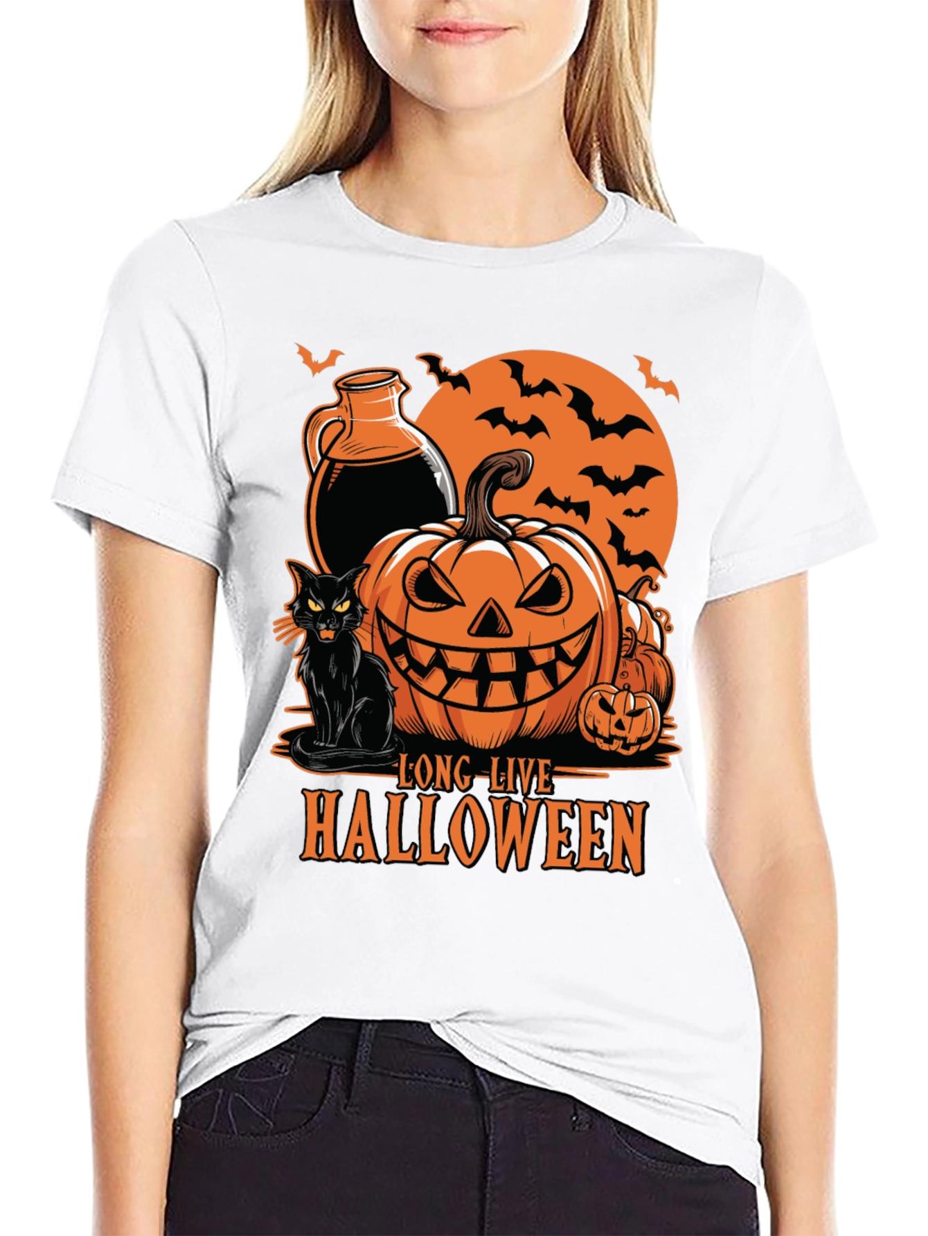 Halloween Graphic Tee - Long Live Halloween Black T-Shirt