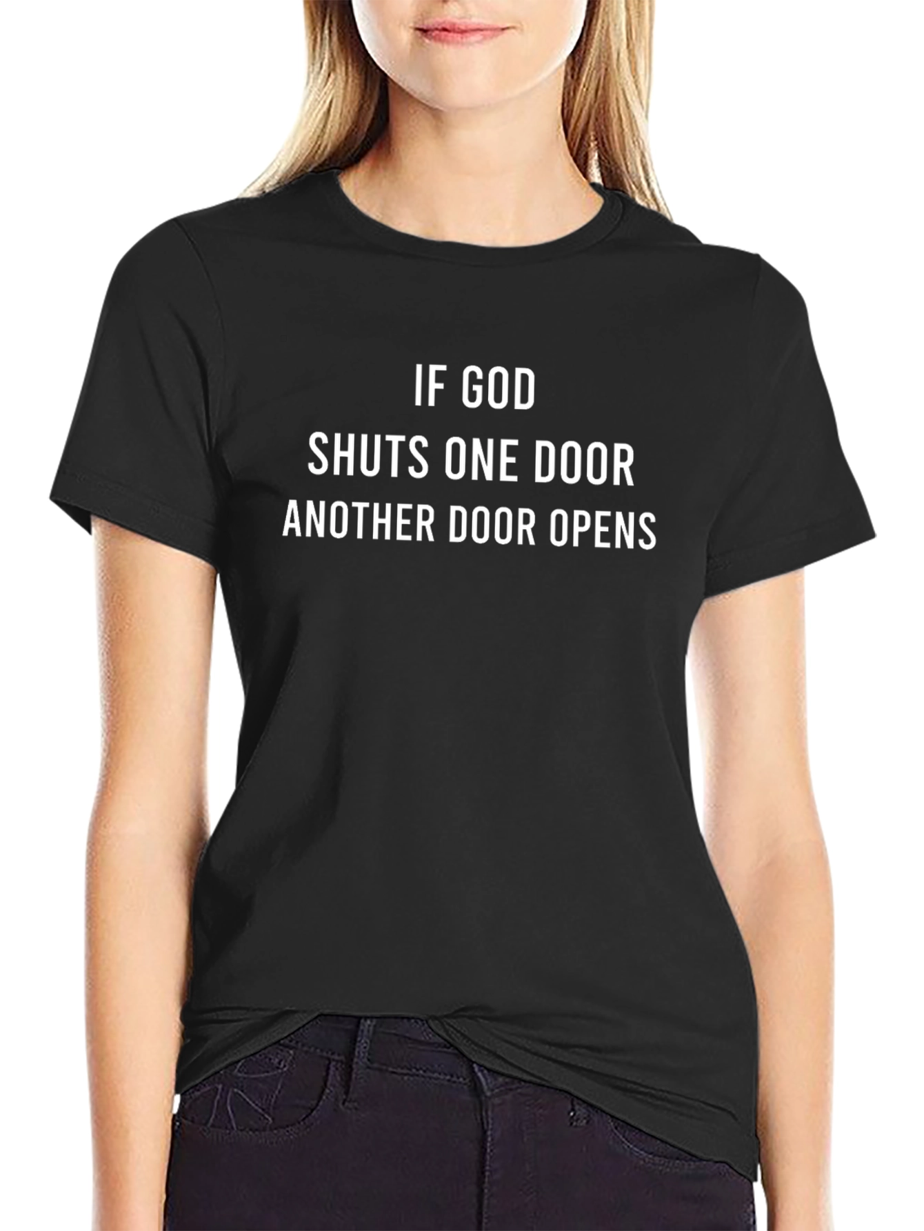 Inspirational If God T-Shirt - Black