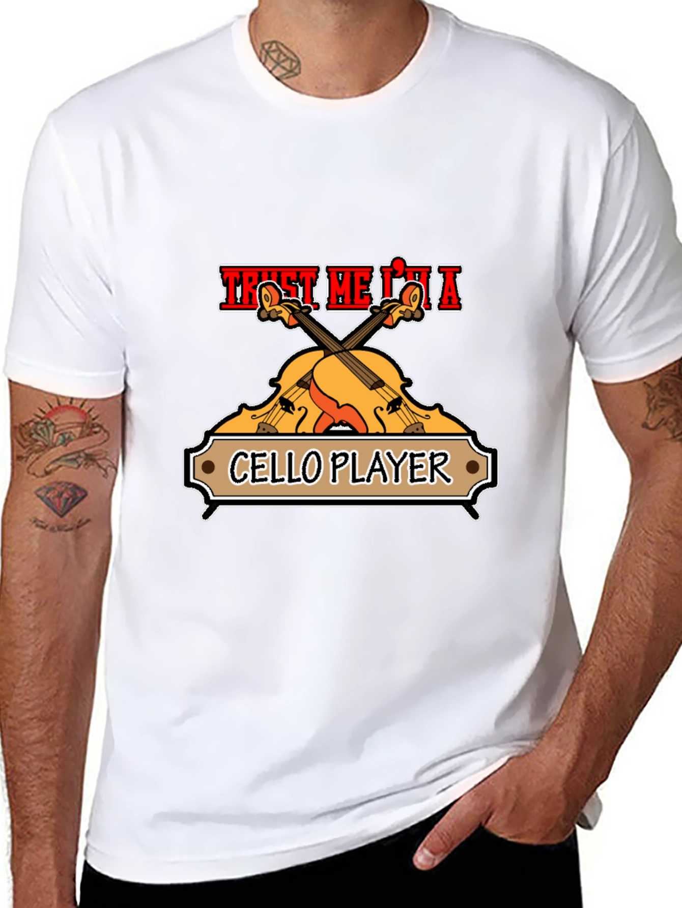 Trust Me Im A Cello Player Black Graphic T-Shirt