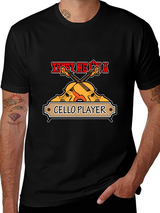 Trust Me Im A Cello Player Black Graphic T-Shirt