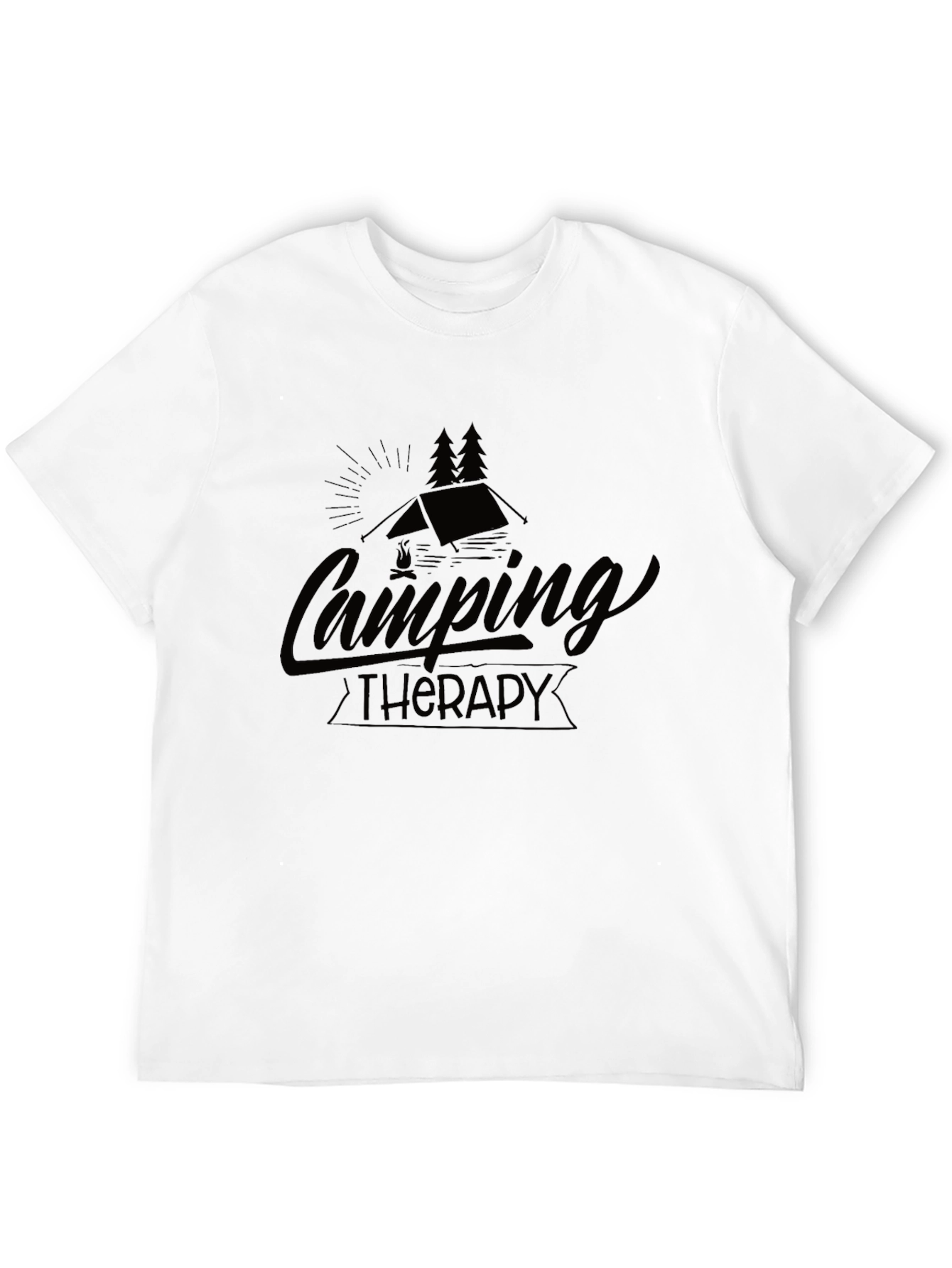 Camping Therapy Graphic Tee - Black