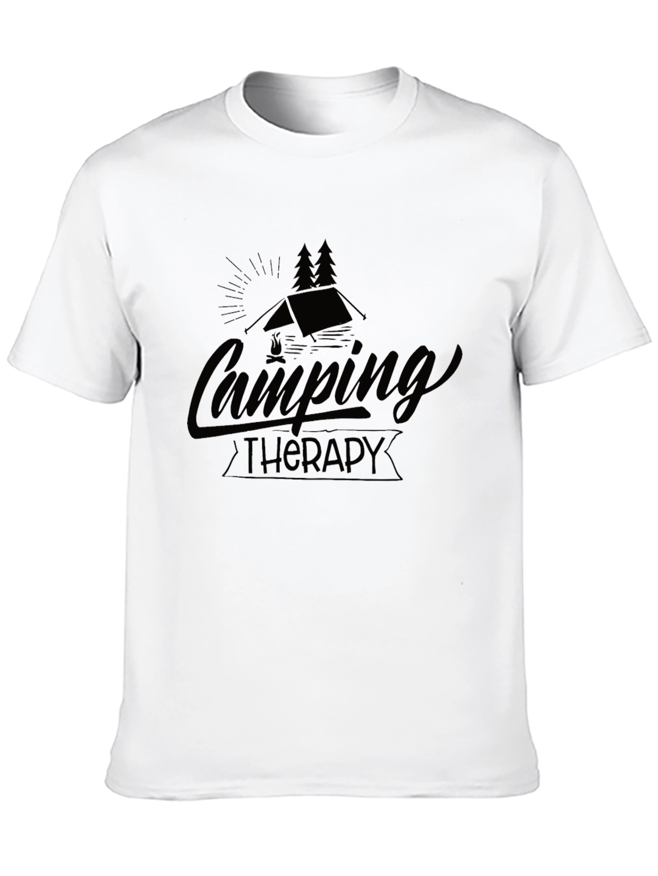 Camping Therapy Graphic Tee - Black