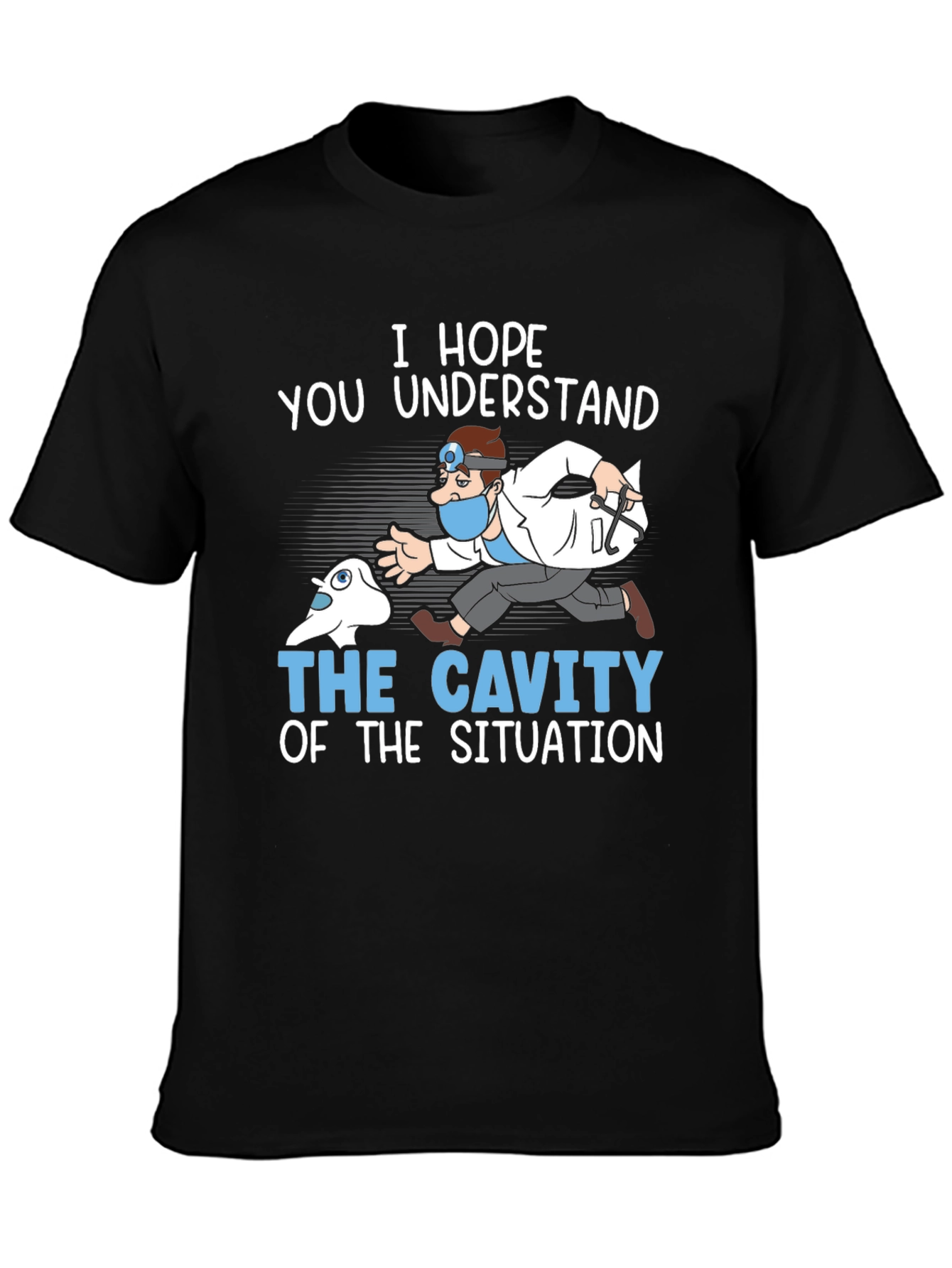 Dentist Chasing Cavity Graphic T-Shirt
