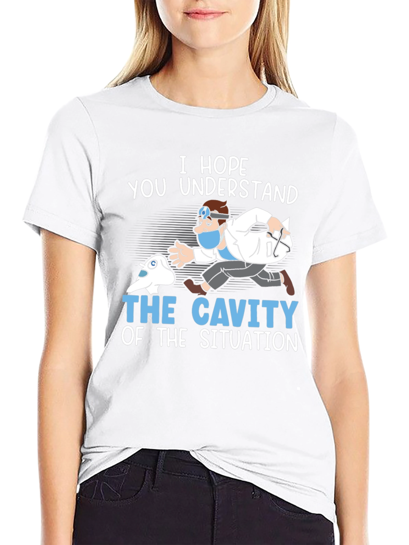 Dentist Chasing Cavity Graphic T-Shirt