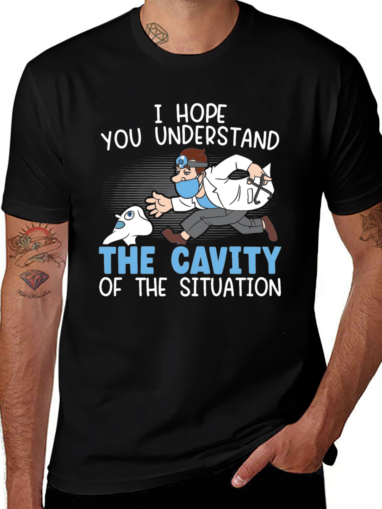 Dentist Chasing Cavity Graphic T-Shirt