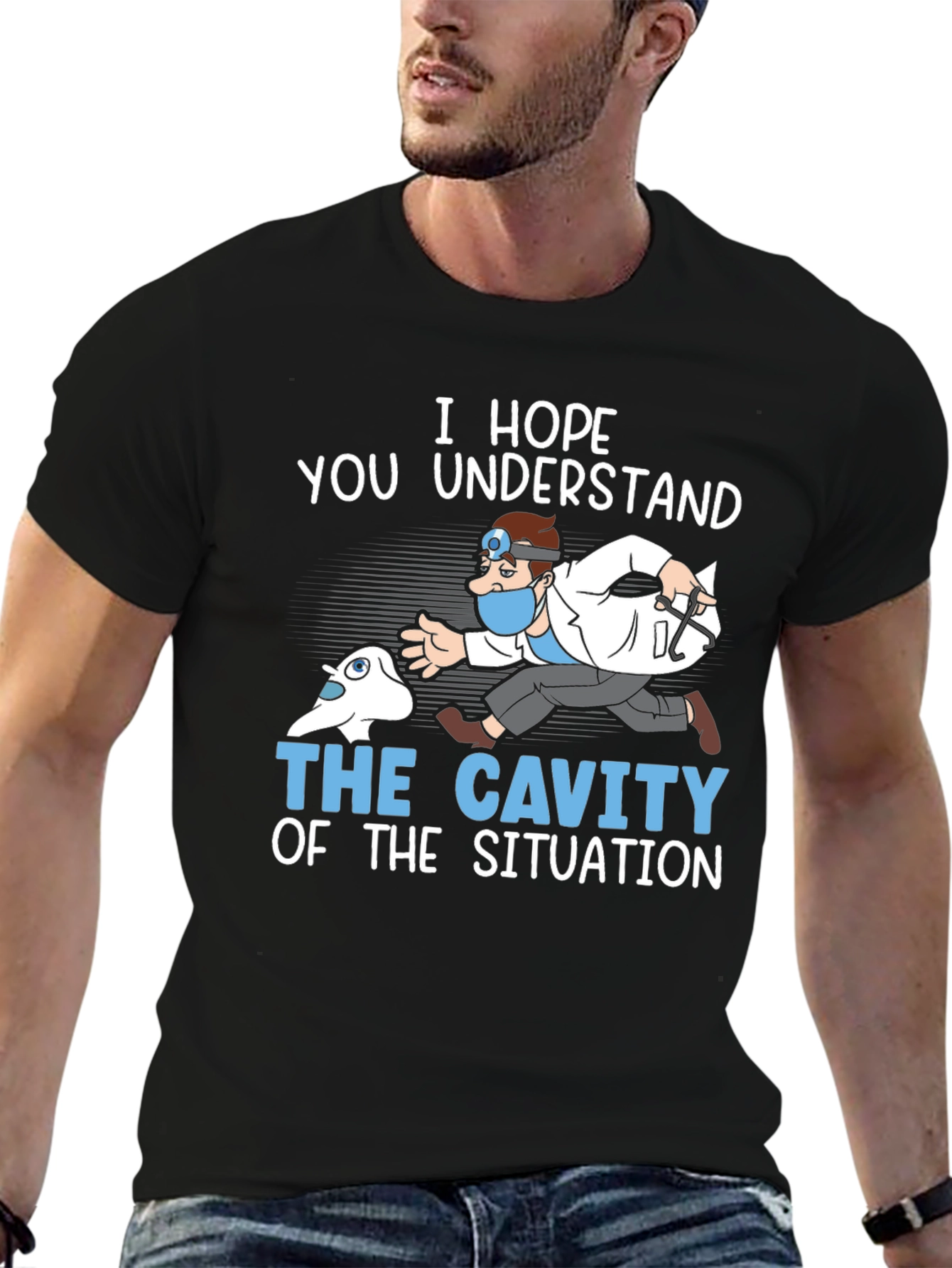 Dentist Chasing Cavity Graphic T-Shirt