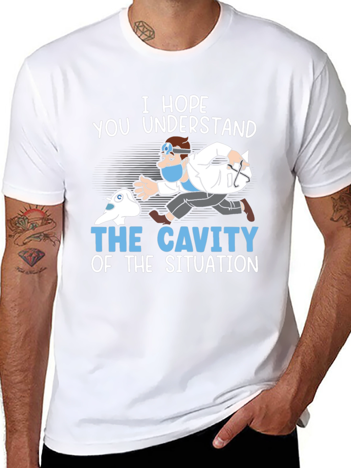 Dentist Chasing Cavity Graphic T-Shirt