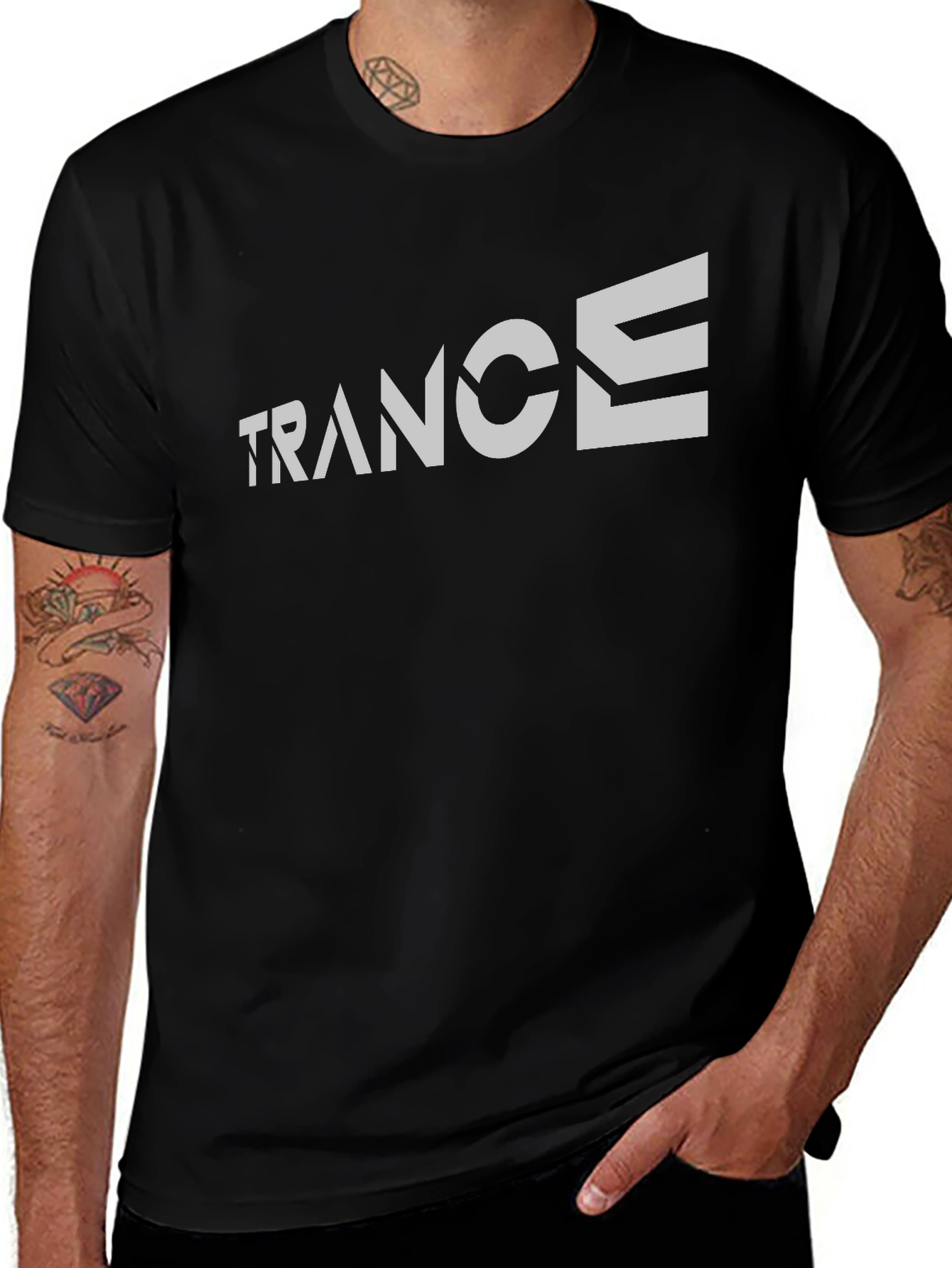 Trance Music Fan T-Shirt - Black Crew Neck Tee