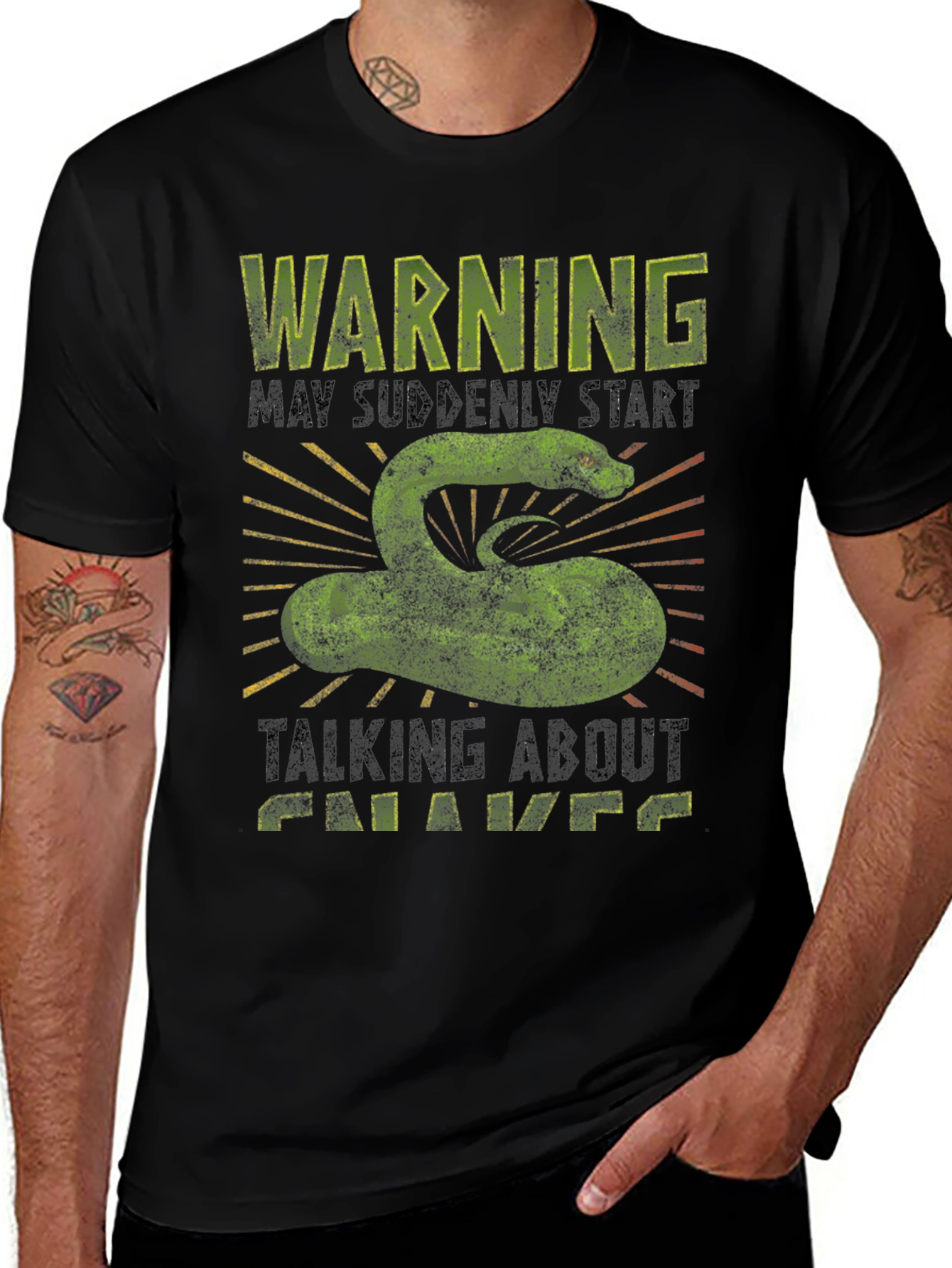 Warning Snake Graphic Tee - Talks About Chavs T-Shirt