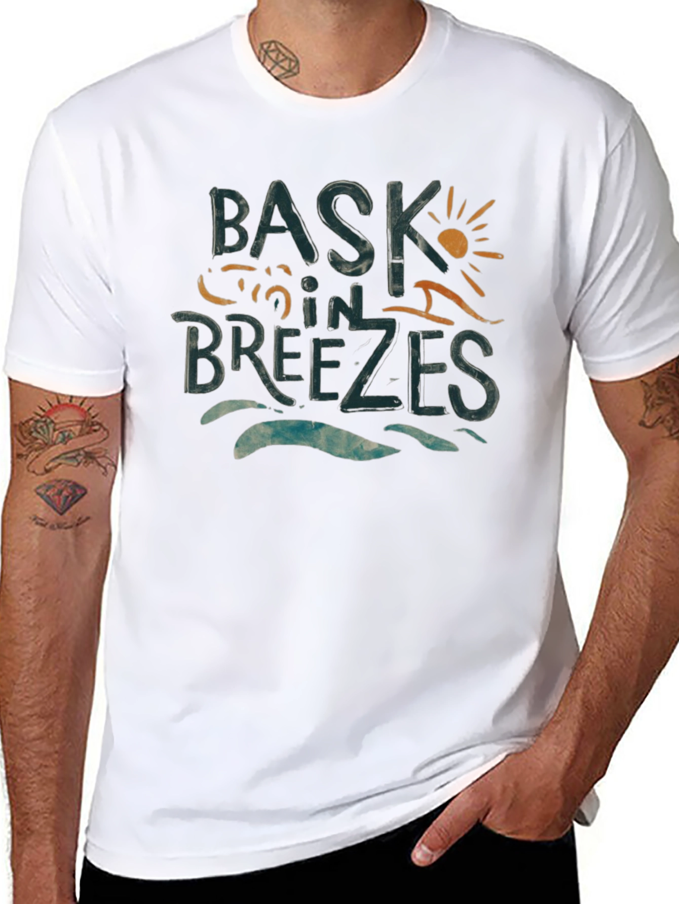 Bask in Breezes Graphic Tee - Summer Vibes