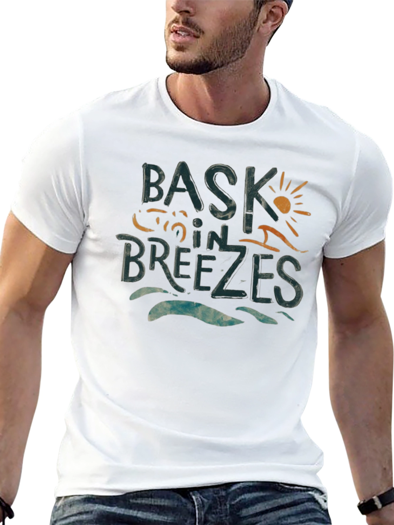 Bask in Breezes Graphic Tee - Summer Vibes