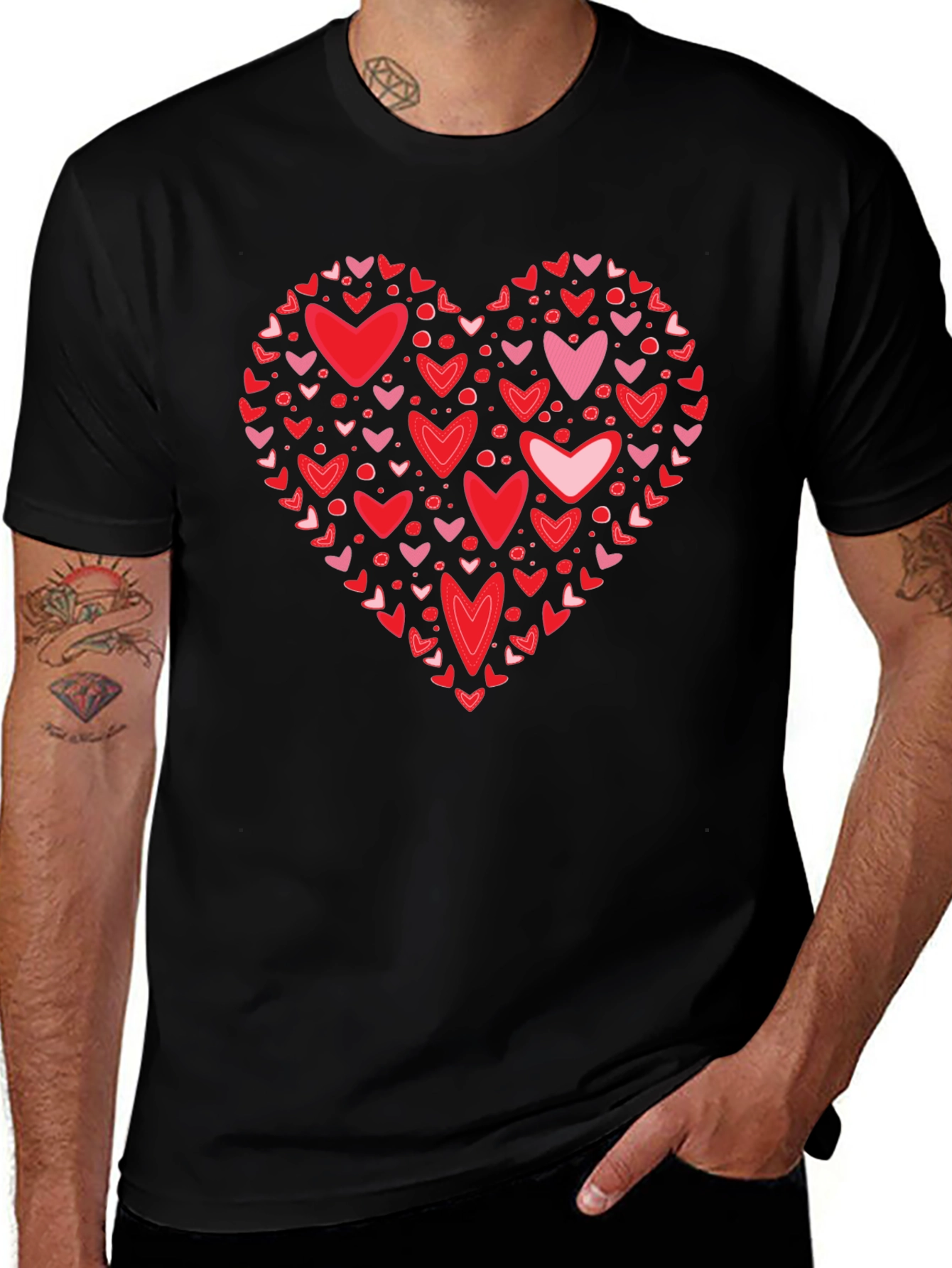 Heart Valentines Day Crew Neck T-Shirt