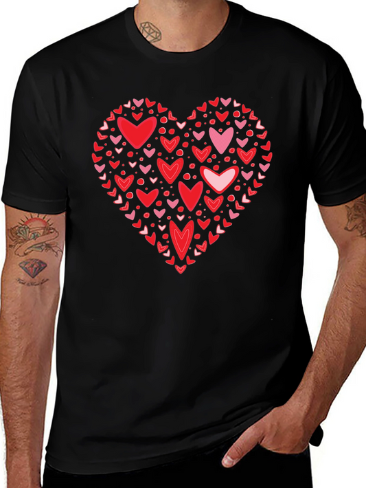 Heart Valentines Day Crew Neck T-Shirt