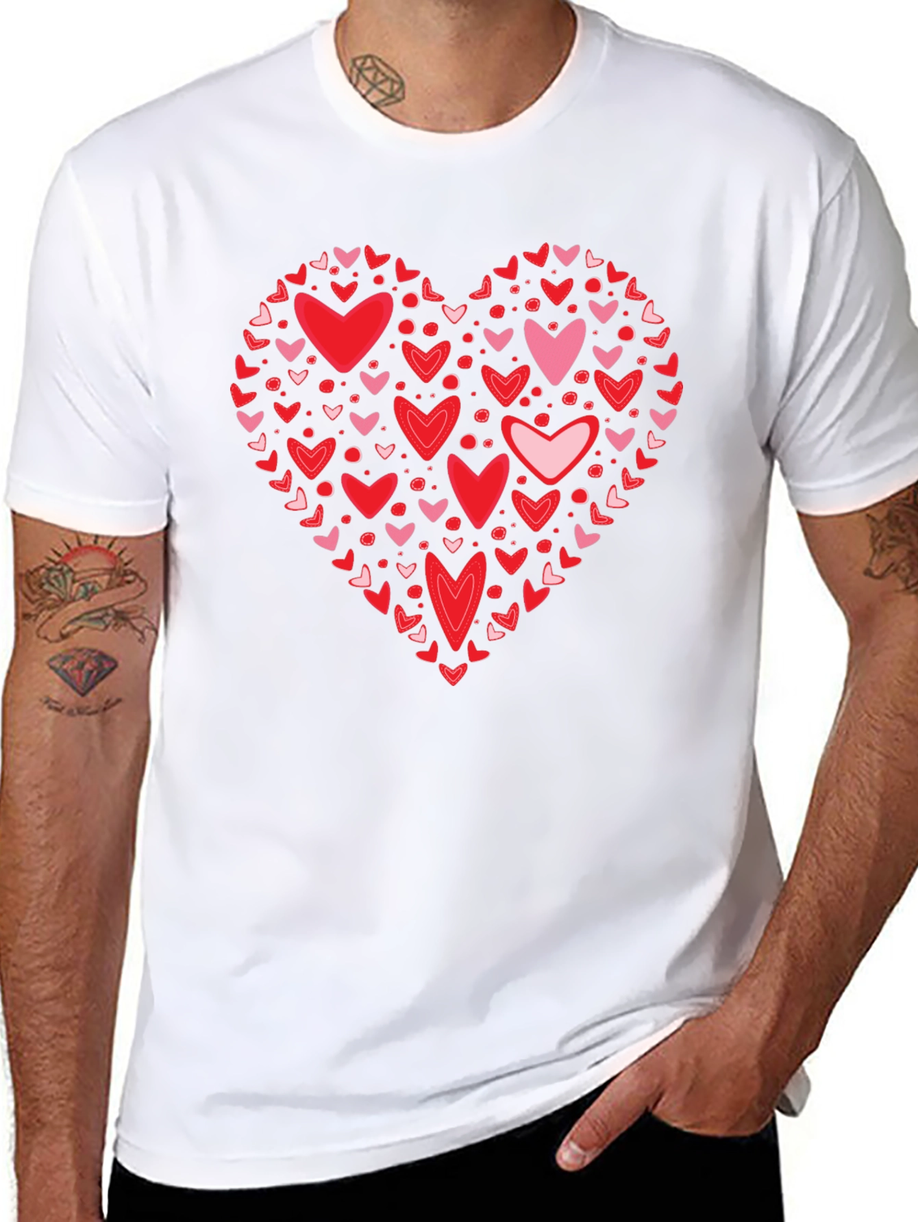 Heart Valentines Day Crew Neck T-Shirt
