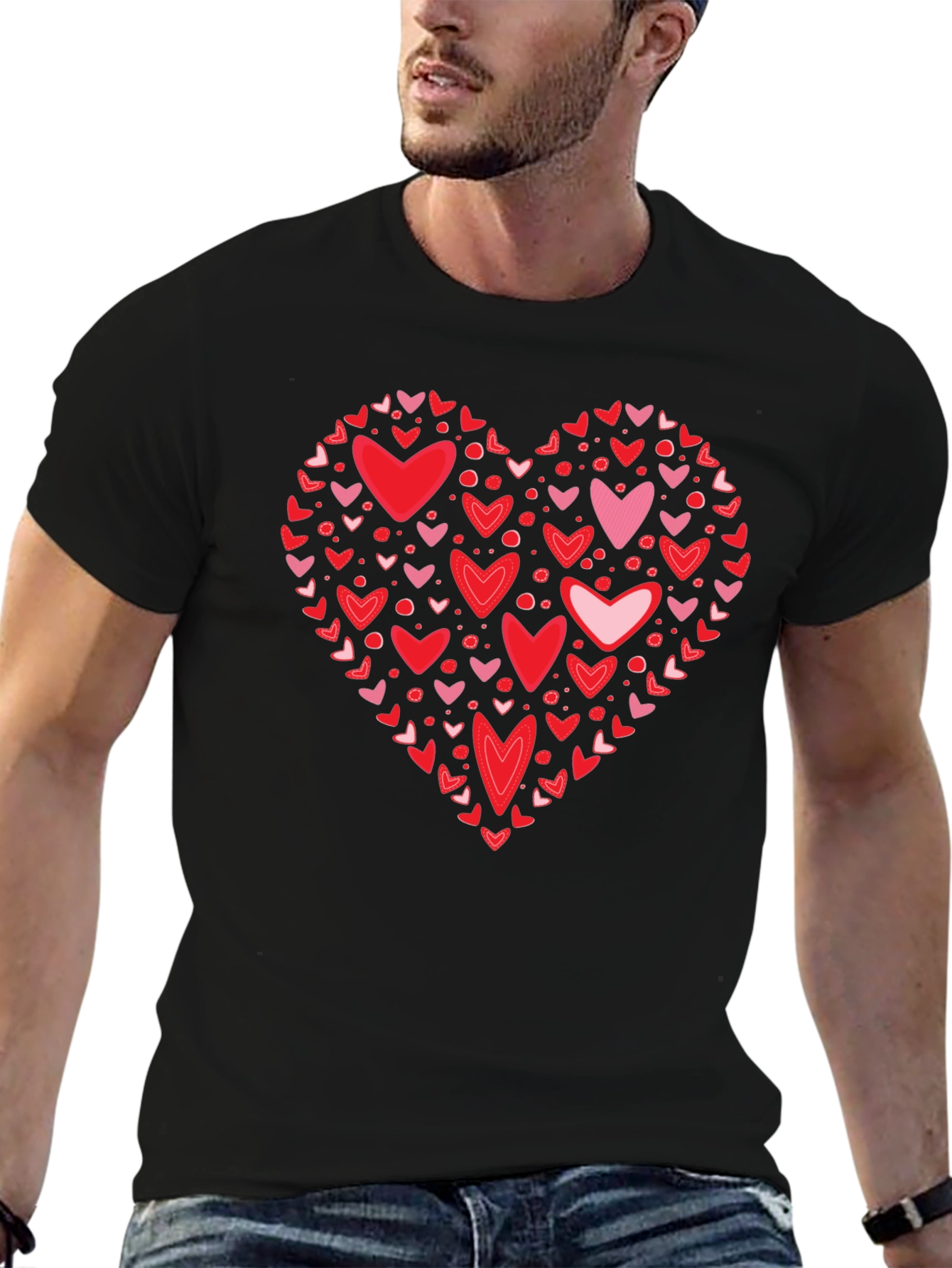 Heart Valentines Day Crew Neck T-Shirt