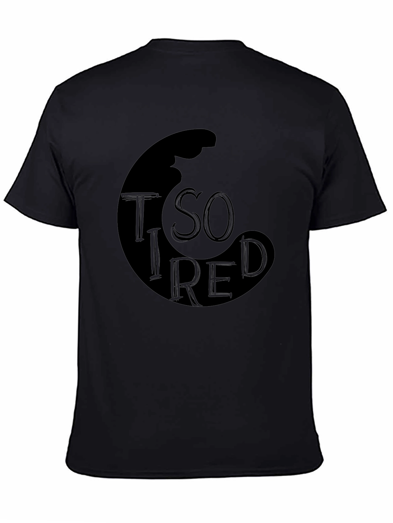 So Tired Graphic Tee - Black