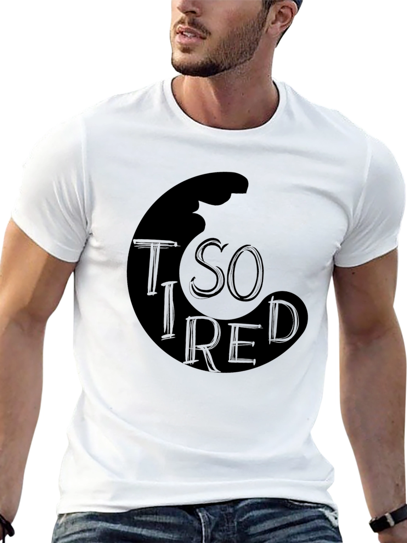 So Tired Graphic Tee - Black