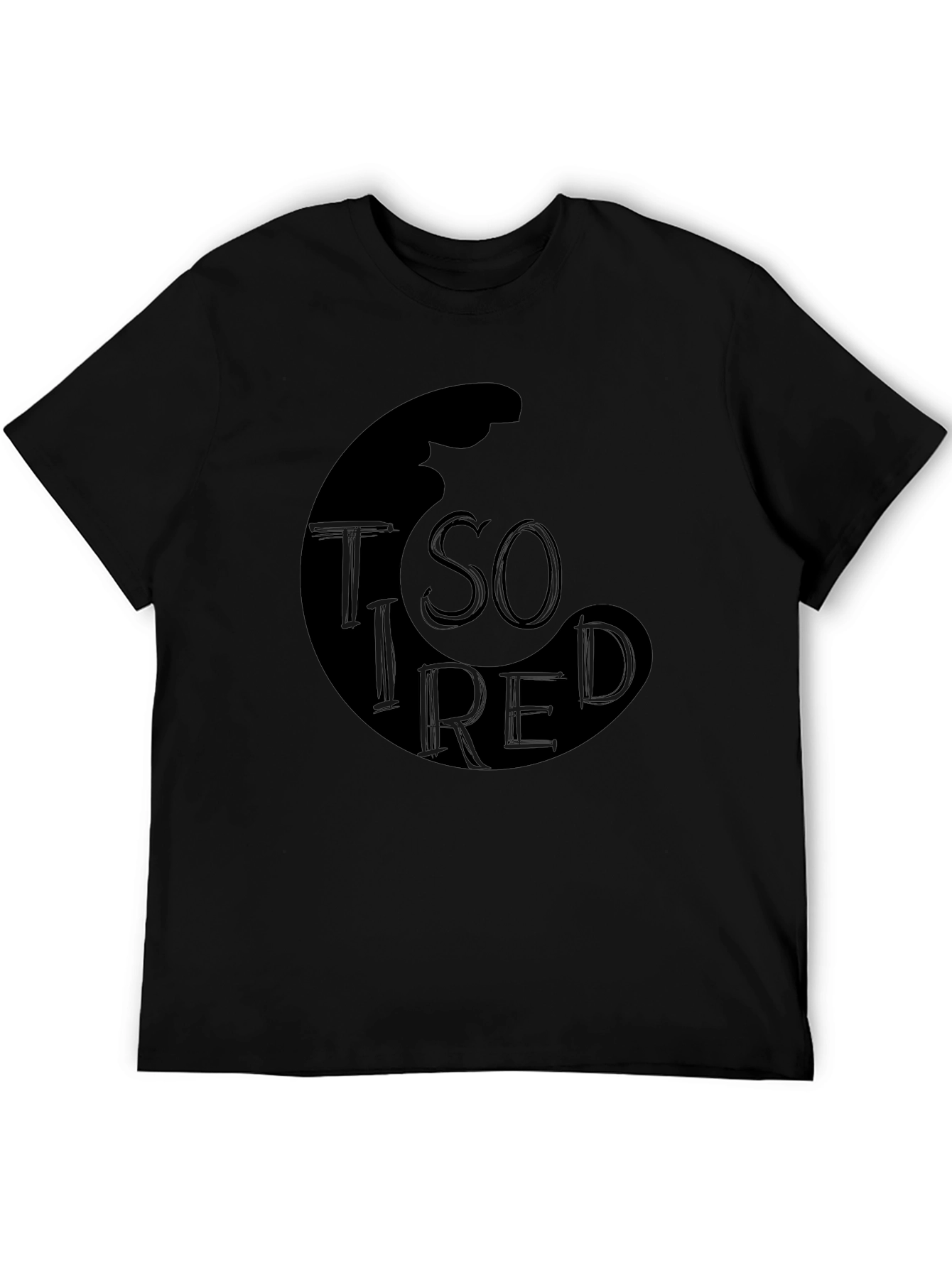 So Tired Graphic Tee - Black