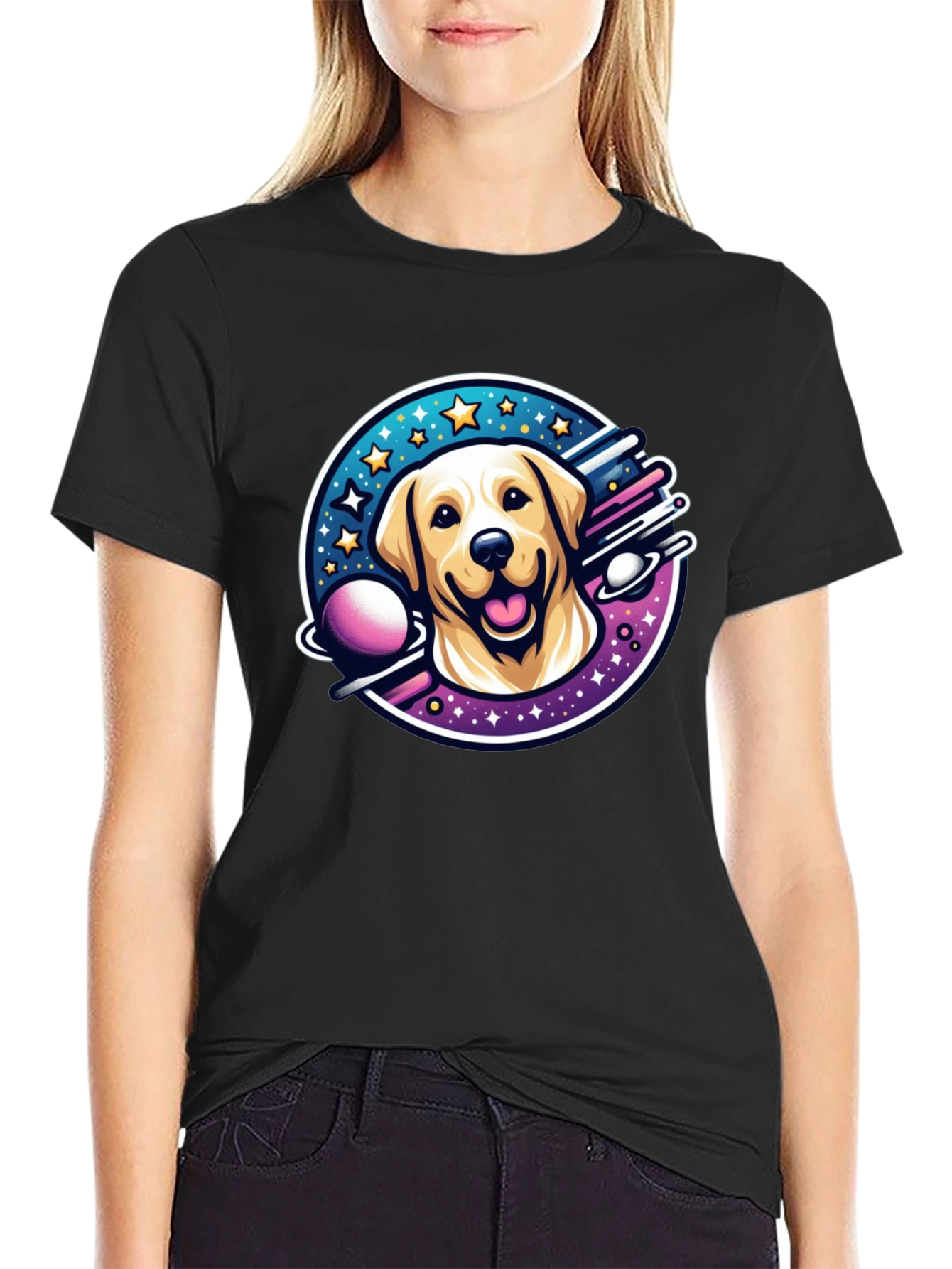 Cosmic Labrador T-Shirt - Space Dog Tee