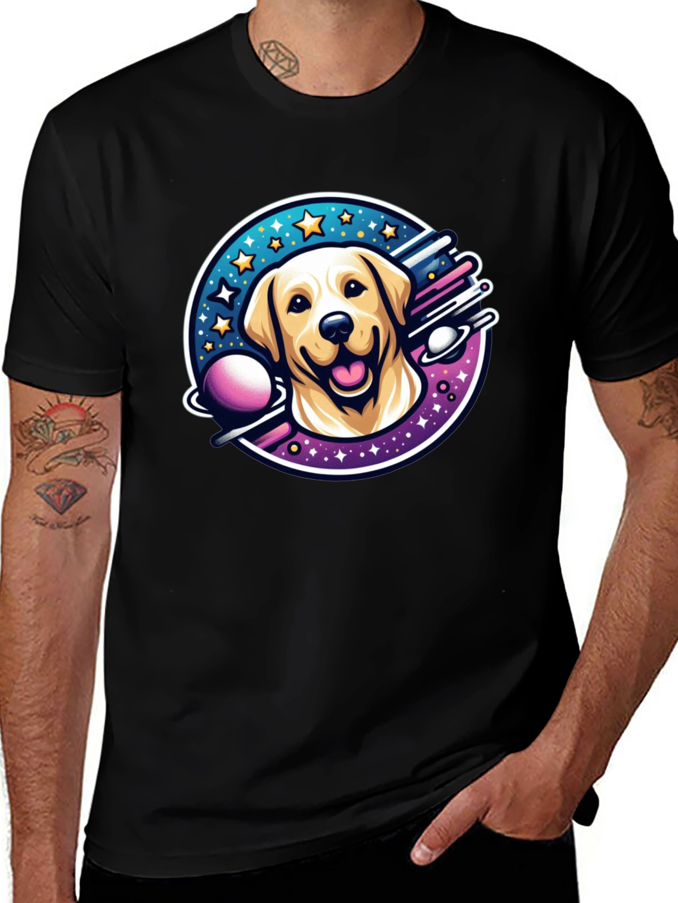 Cosmic Labrador T-Shirt - Space Dog Tee