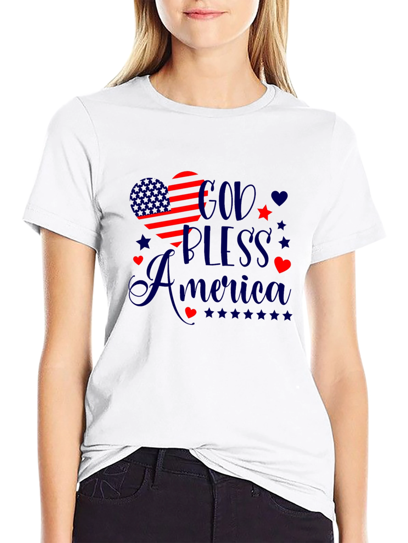 God Bless America Patriotic Graphic Tee