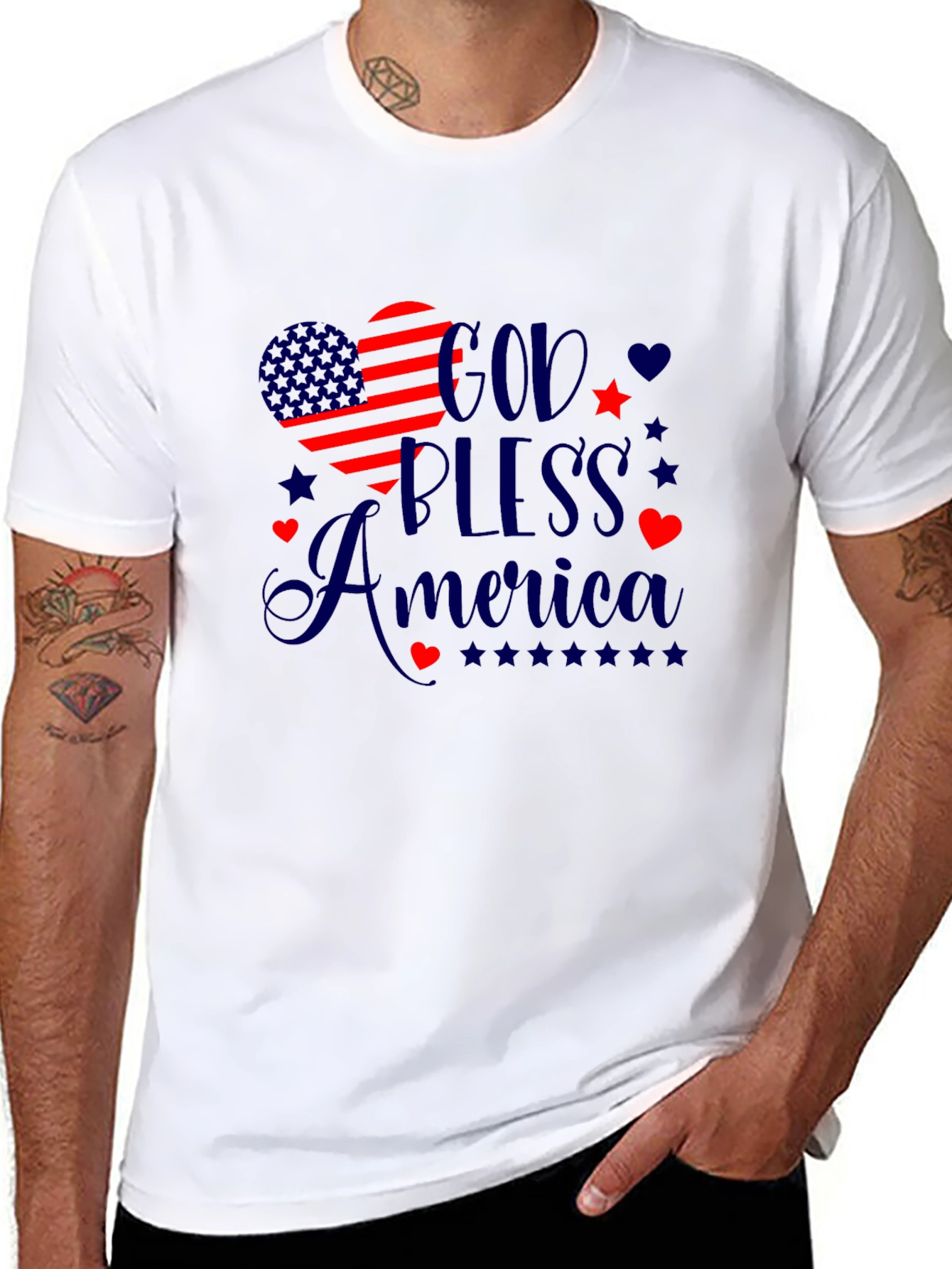 God Bless America Patriotic Graphic Tee
