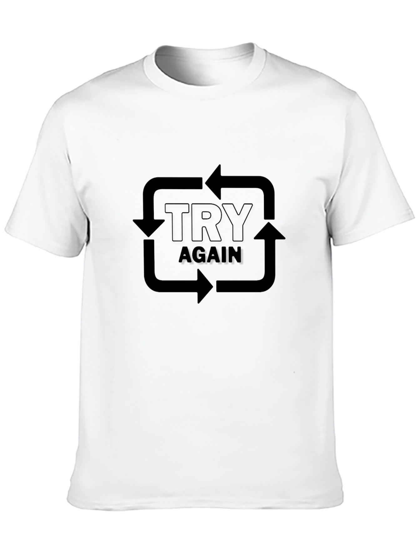 Try Again Black Graphic Tee | Motivational Mens T-Shirt