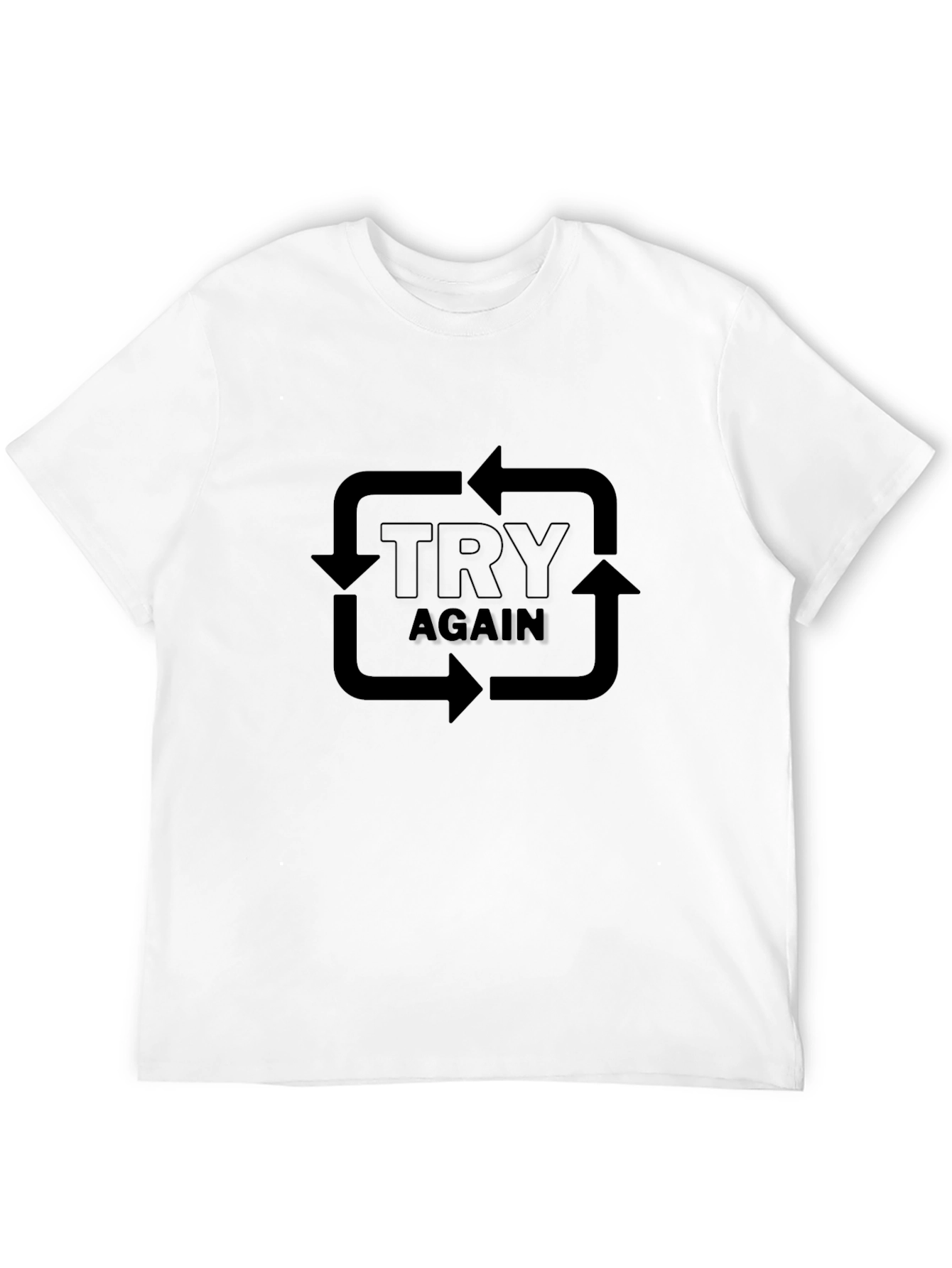 Try Again Black Graphic Tee | Motivational Mens T-Shirt