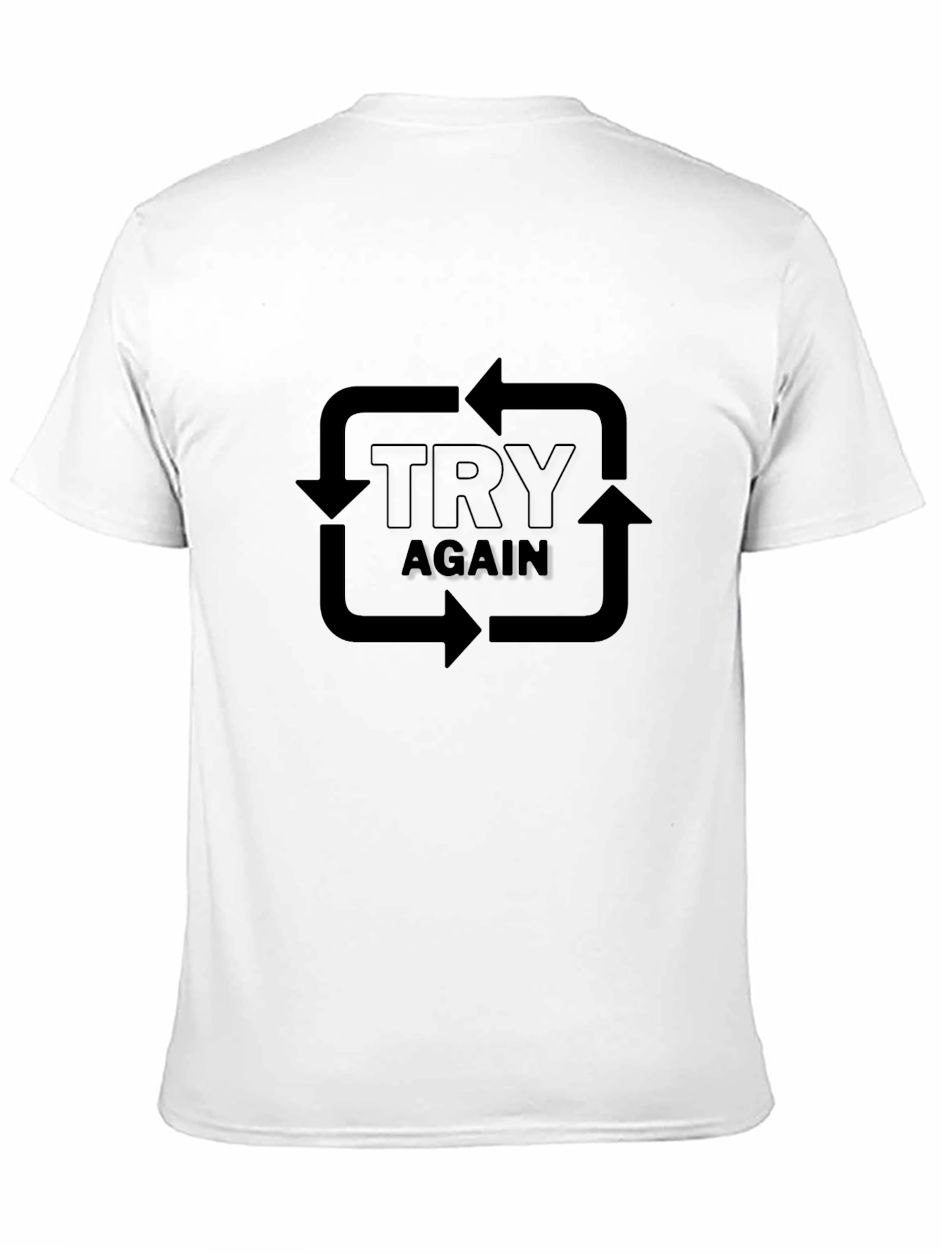 Try Again Black Graphic Tee | Motivational Mens T-Shirt