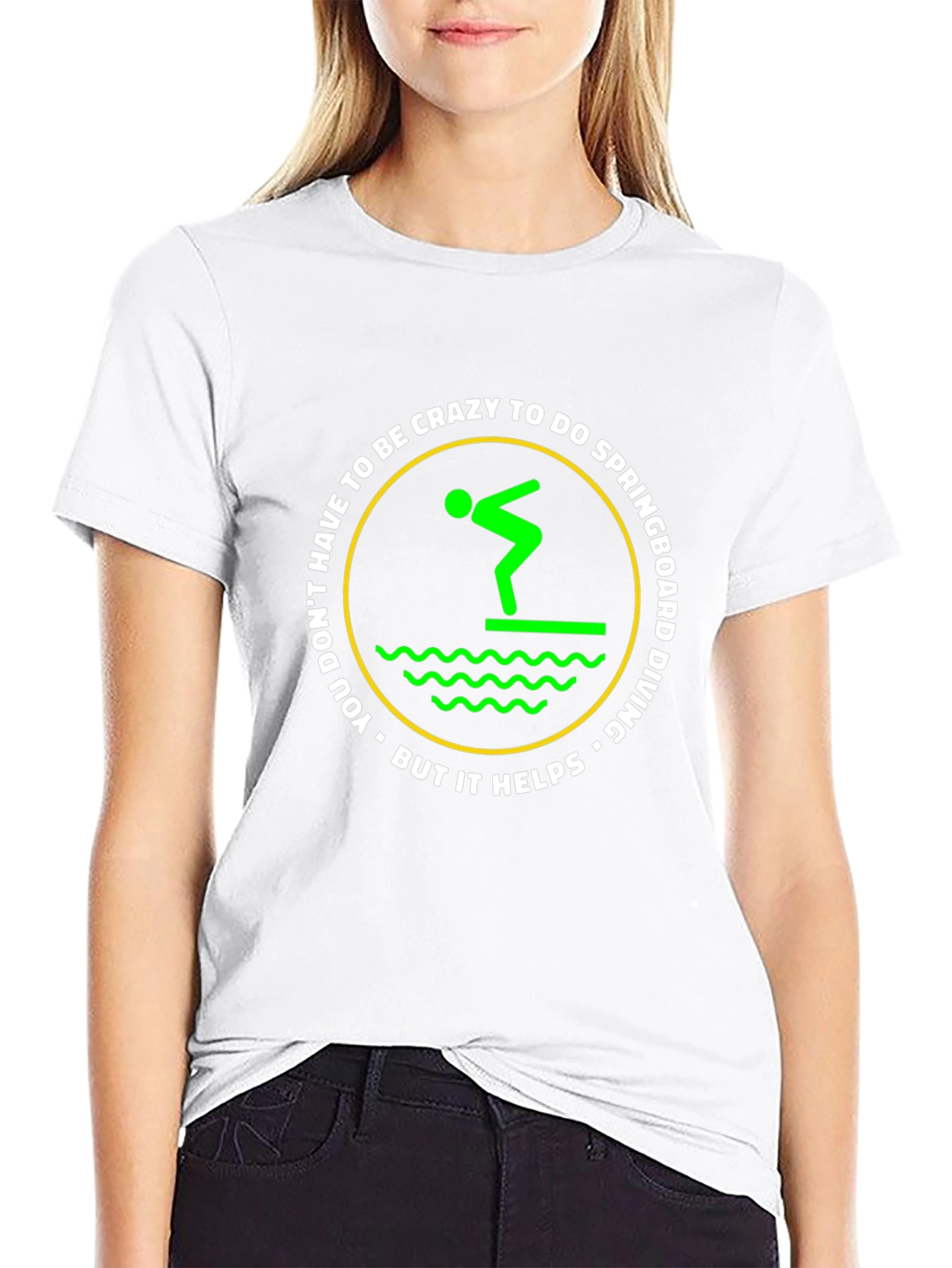 Funny Springboard Diving T-Shirt - Crazy To Do It