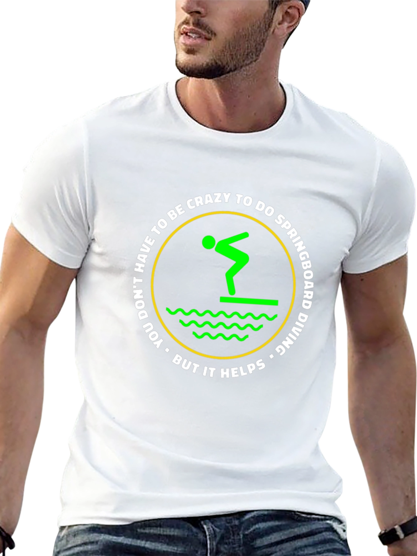 Funny Springboard Diving T-Shirt - Crazy To Do It
