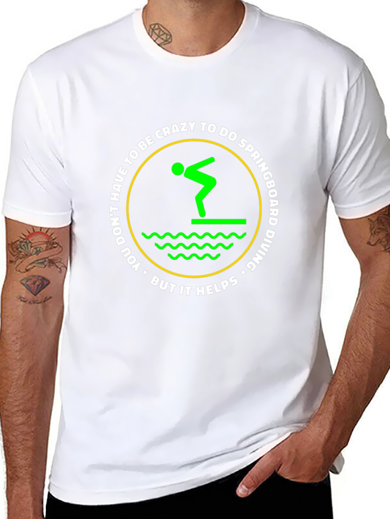 Funny Springboard Diving T-Shirt - Crazy To Do It
