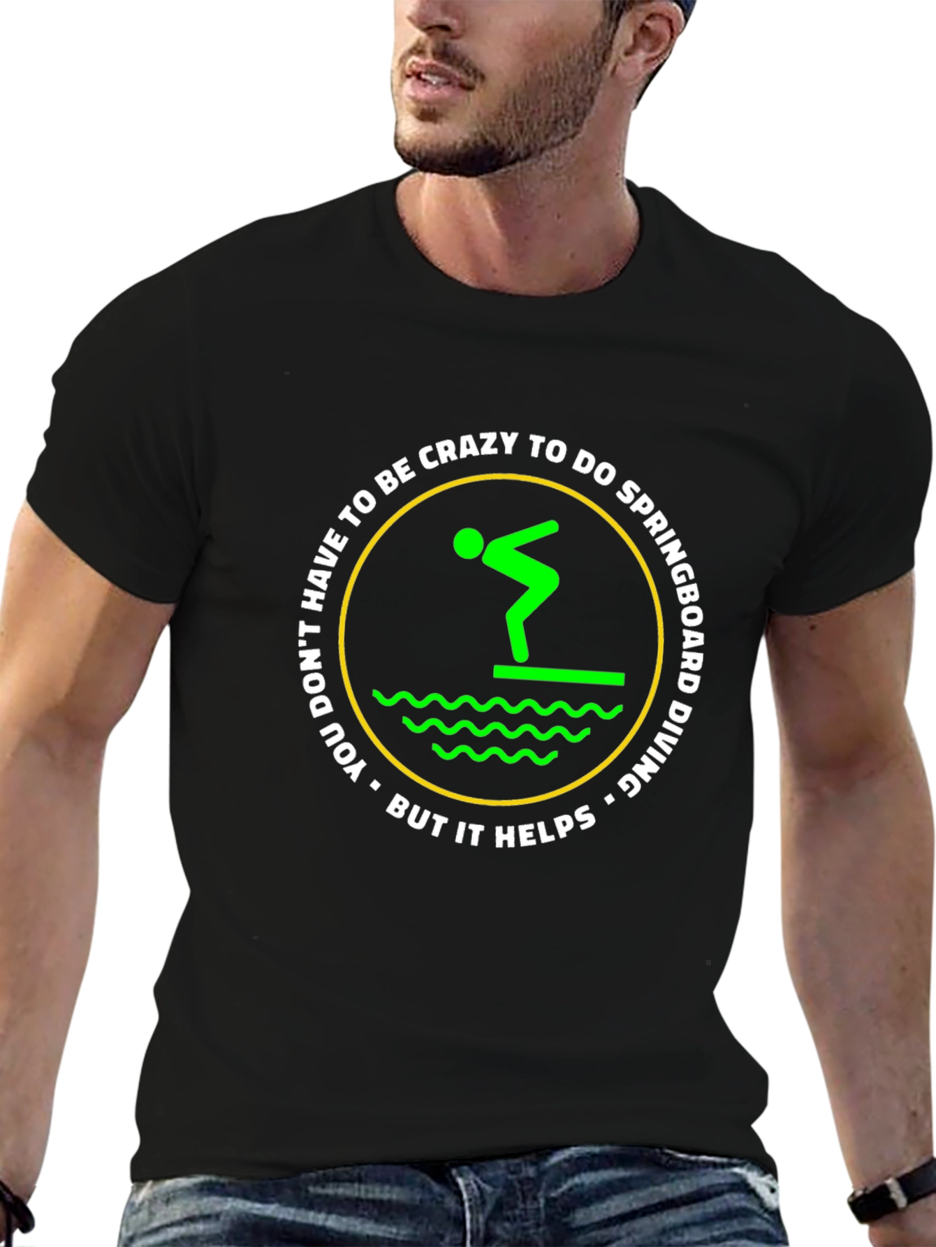 Funny Springboard Diving T-Shirt - Crazy To Do It