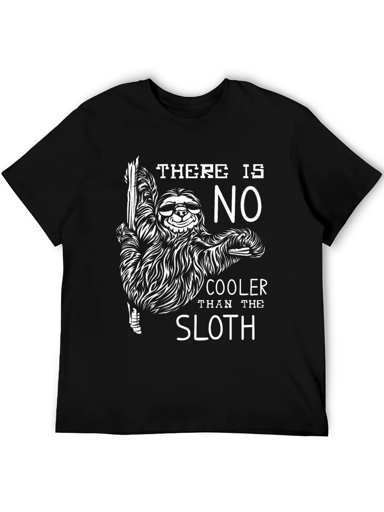 Cool Sloth Graphic Tee - Black Cotton T-Shirt