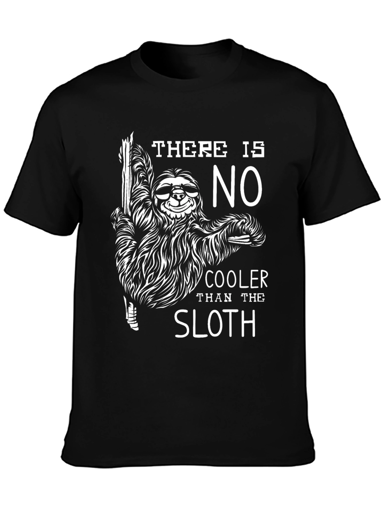 Cool Sloth Graphic Tee - Black Cotton T-Shirt