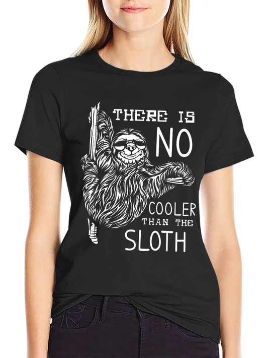 Cool Sloth Graphic Tee - Black Cotton T-Shirt