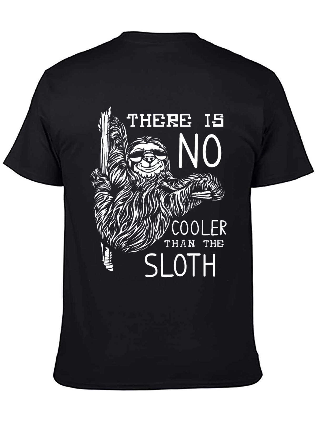 Cool Sloth Graphic Tee - Black Cotton T-Shirt