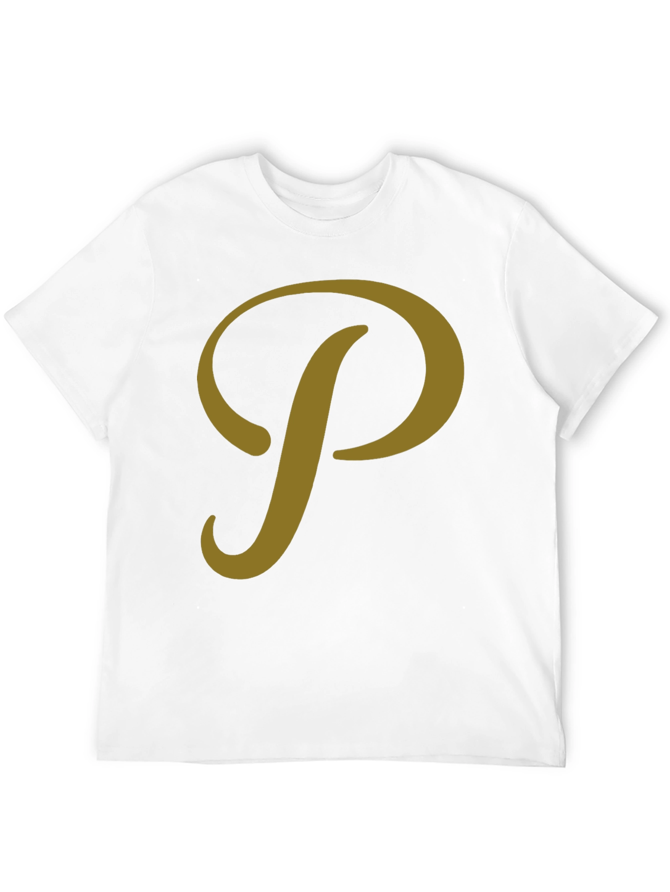Stylish Black T-Shirt with Gold P Design