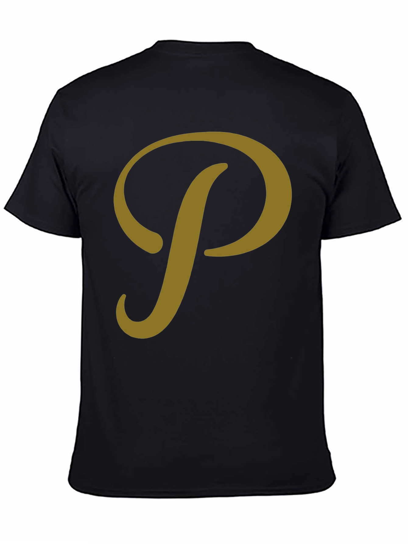 Stylish Black T-Shirt with Gold P Design