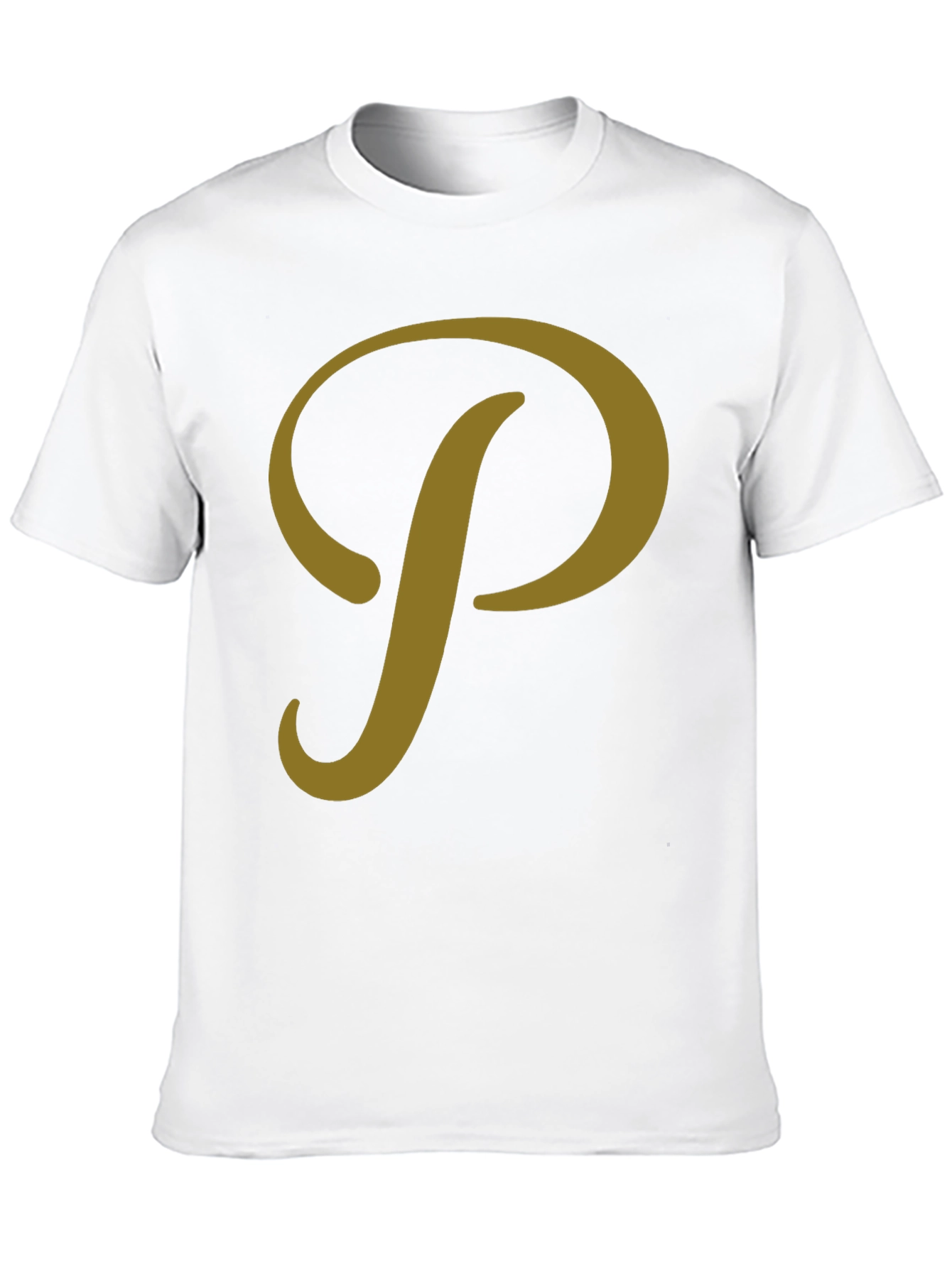 Stylish Black T-Shirt with Gold P Design