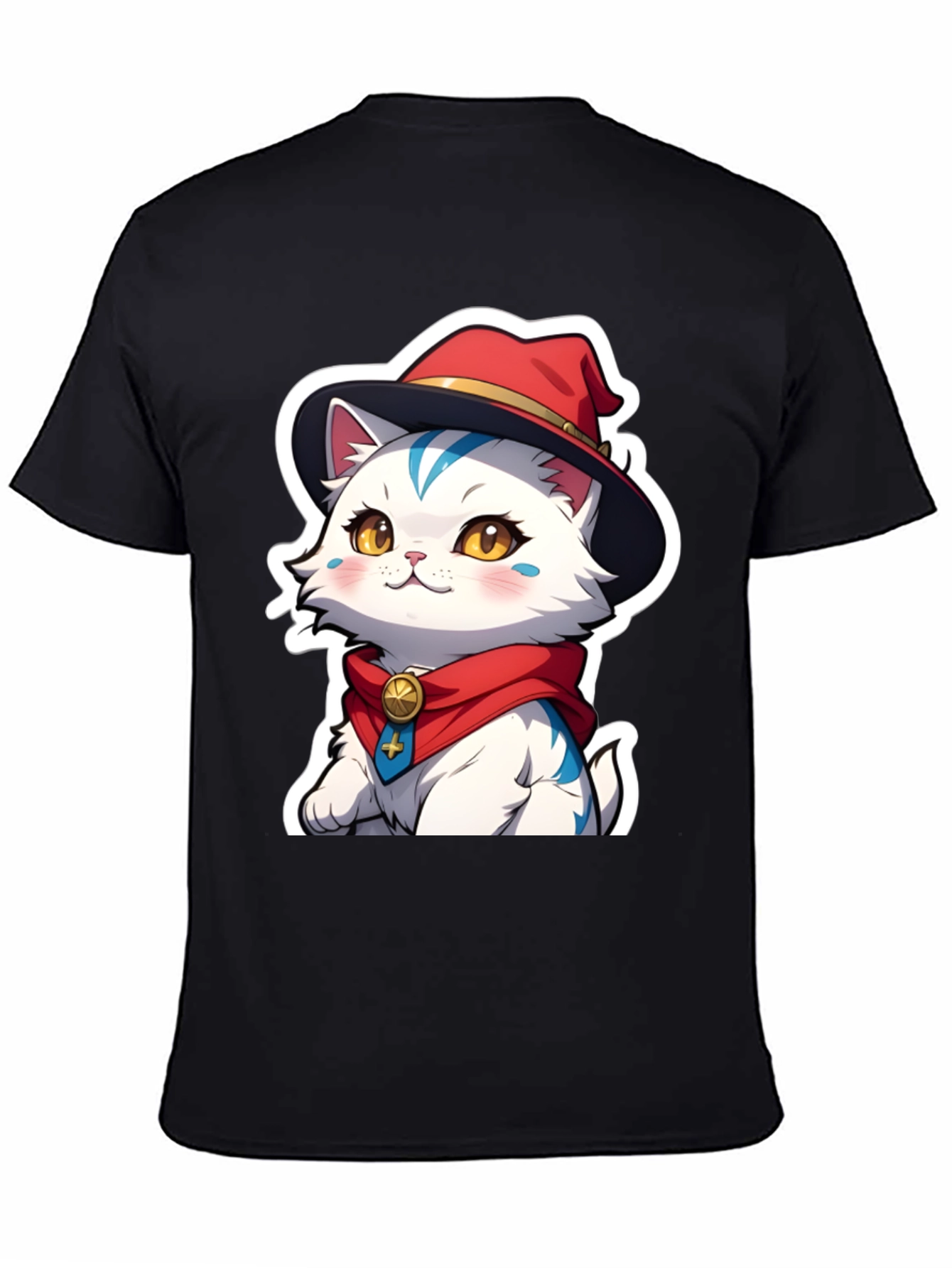 Cute Anime Cat Graphic T-Shirt