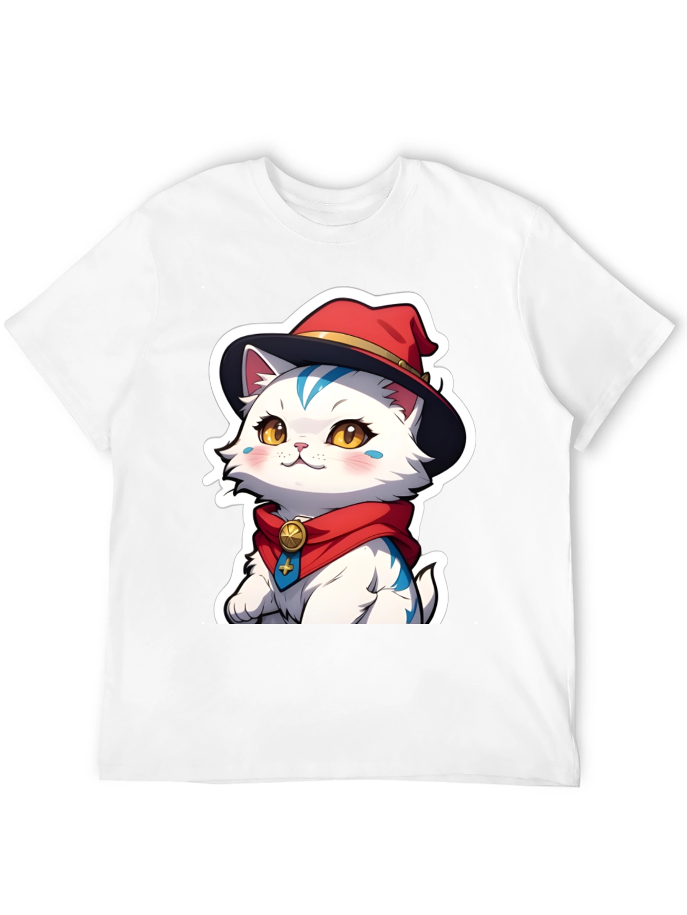 Cute Anime Cat Graphic T-Shirt