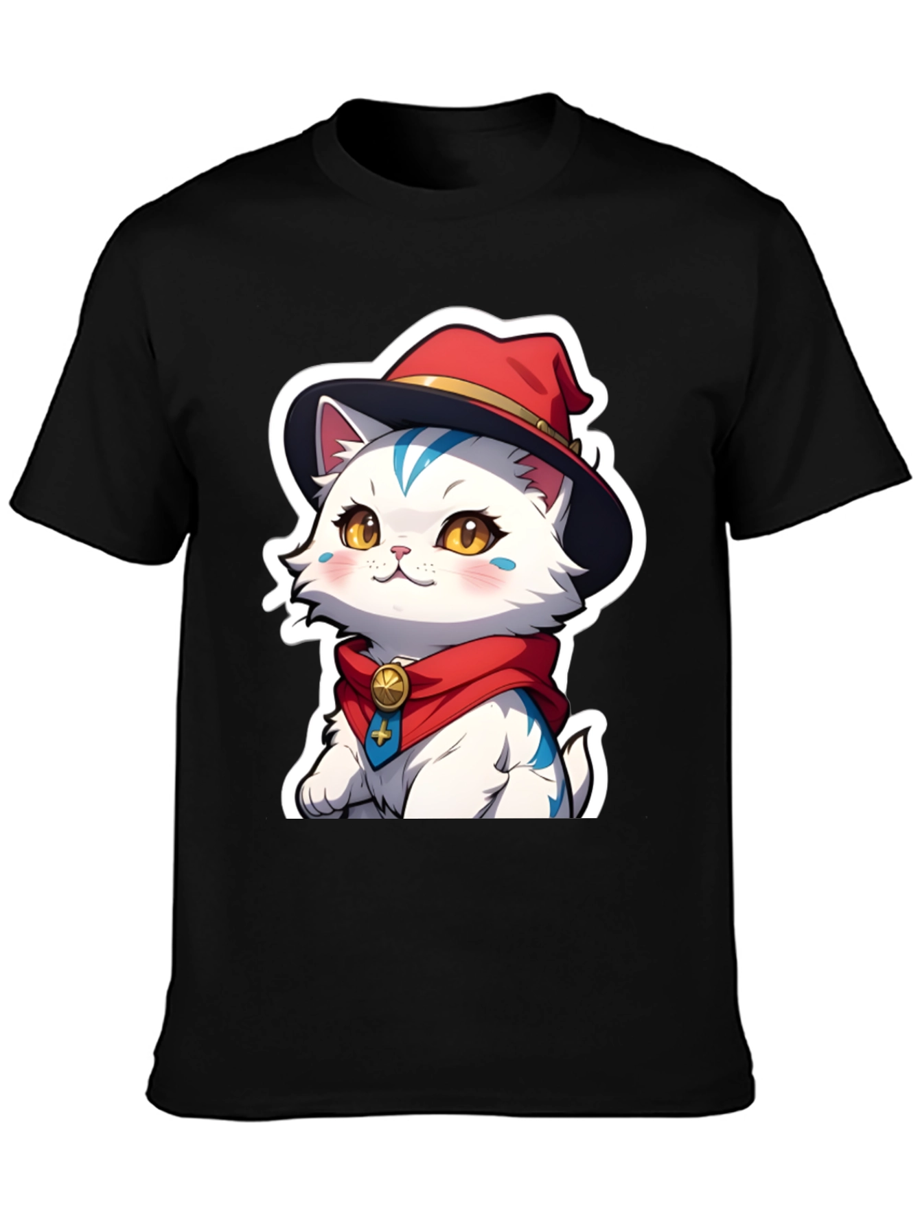 Cute Anime Cat Graphic T-Shirt