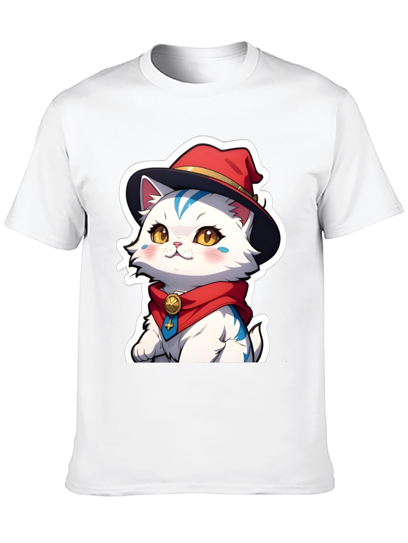 Cute Anime Cat Graphic T-Shirt