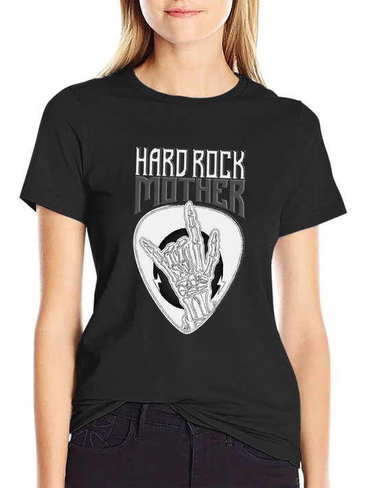 Hard Rock Mother T-Shirt - Rock On Skeleton Hand Design