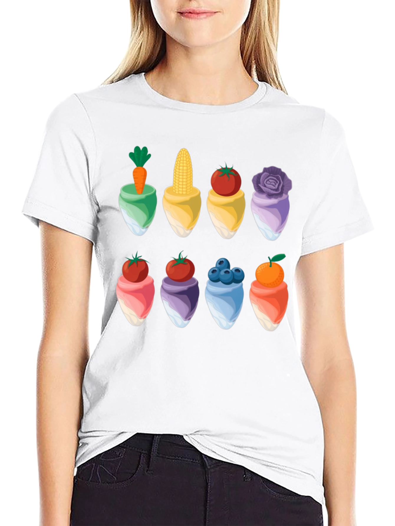 Funky Veggie Dessert T-Shirt - Unique Food Art