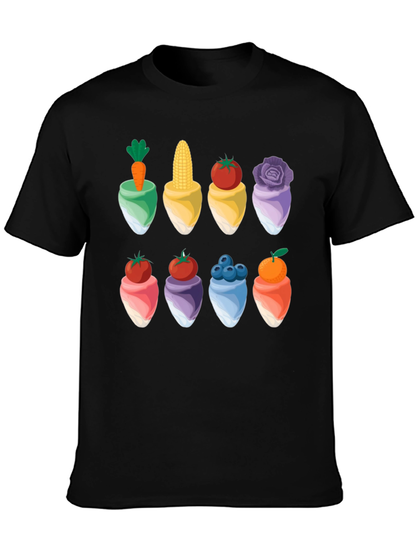 Funky Veggie Dessert T-Shirt - Unique Food Art