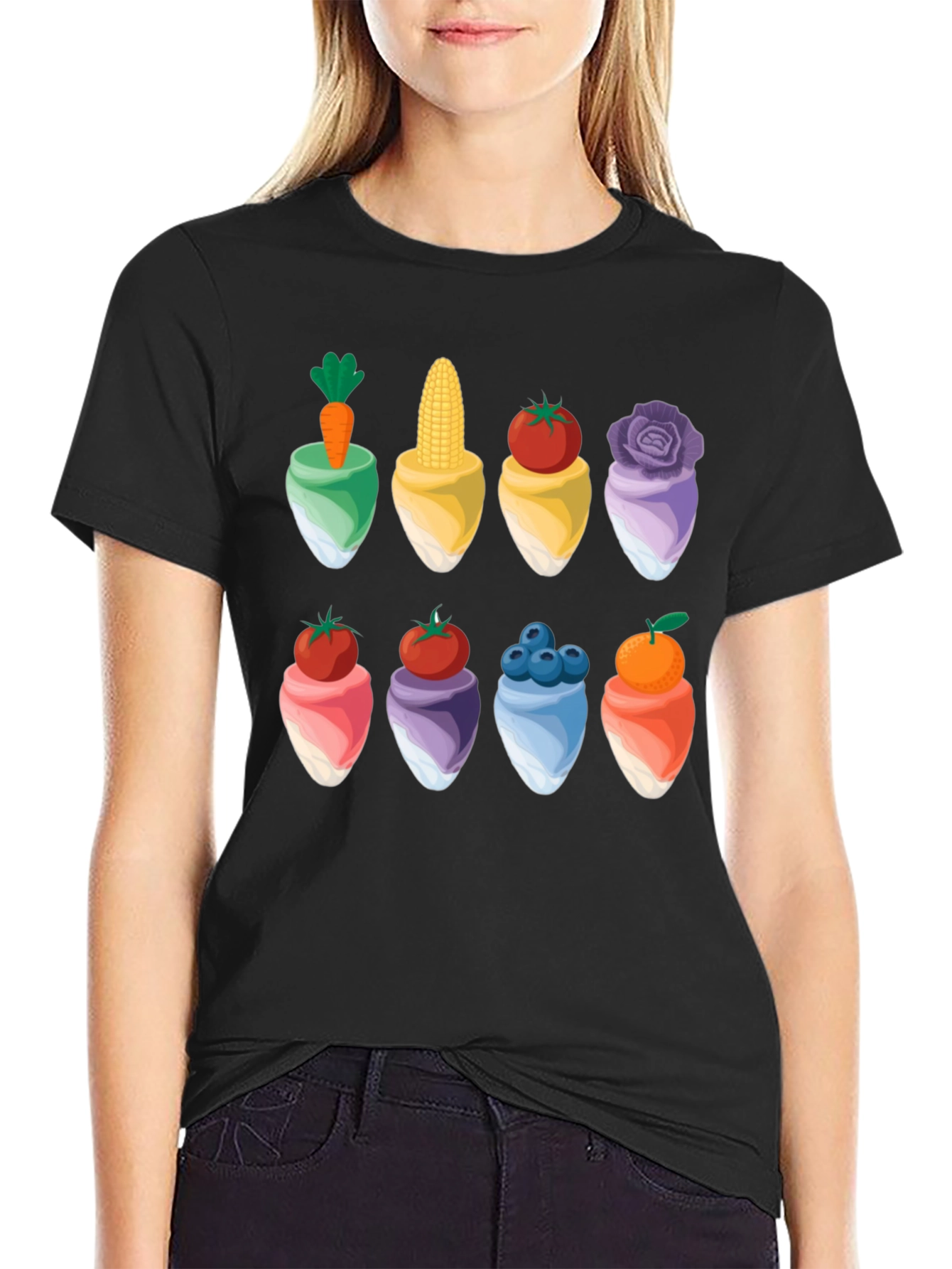 Funky Veggie Dessert T-Shirt - Unique Food Art
